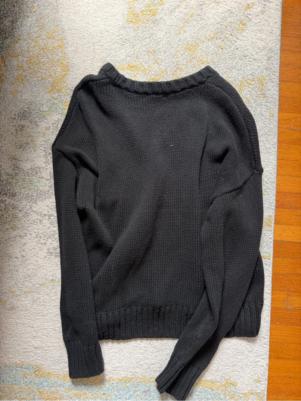 GAP Black Ribbed Crewneck Sweater